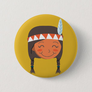 Ureinwohner-Mädchen Button