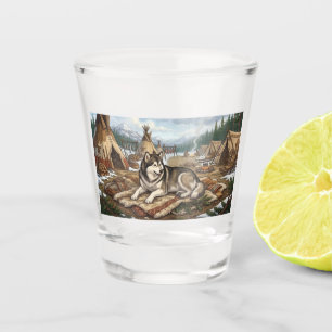Ureinwohner Malamute Schnapsglas