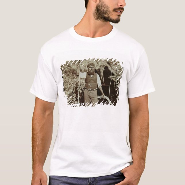 Ureinwohner mit einem Bumerang, c.1860s T-Shirt (Vorderseite)
