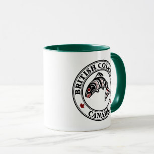Ureinwohner Rot Schwarz Haida Vektor Lachs Tasse