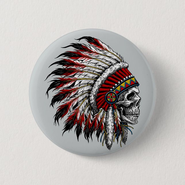 Ureinwohner-Schädelknopf Button (Vorderseite)