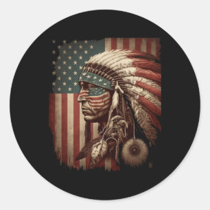 Ureinwohner Stammes-Cg Native American Indian Runder Aufkleber
