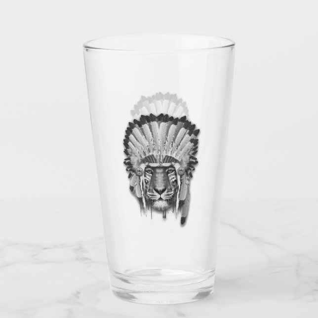 Ureinwohner-Tiger-Leiter Glas (Vorderseite)