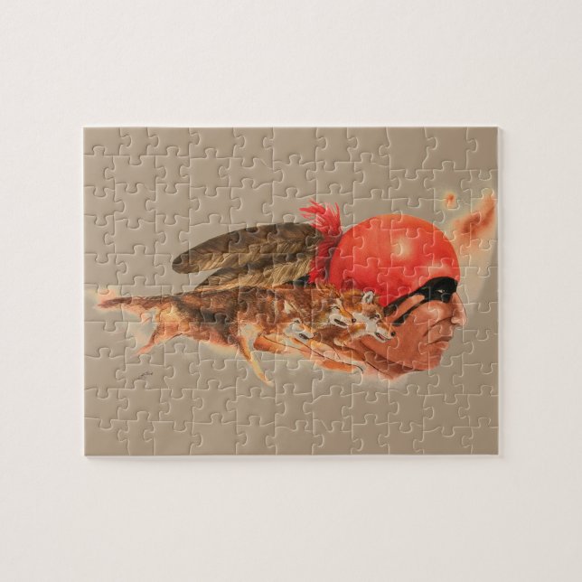 Ureinwohner-Wolf-Clan-Cherokee indischer Krieger (Horizontal)