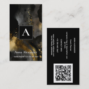 Urelementarer Sweep Schwarzes Gold Abstract Desi Visitenkarte