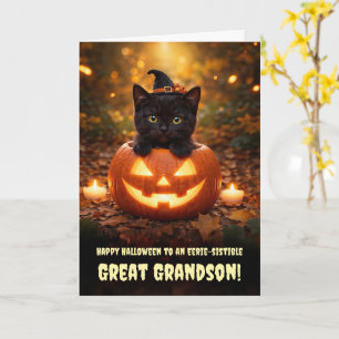 Urenkel Frohes Halloween Süße schwarze Katze  Karte