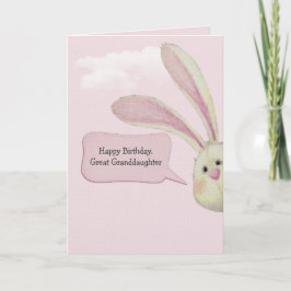 Urgroßenkelin Geburtstag Hase Auf Rosa Karte