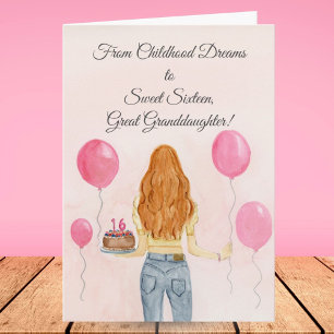 Urgroßenkelin Sweet Sixteen Mädchen Jeans Karte