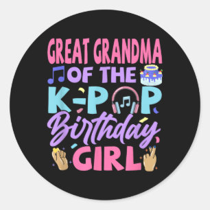 Urgroßmutter der K-Pop-Birthday-Girls Korean Runder Aufkleber
