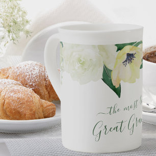 Urgroßmutter Elegantes Skript-Wasserfarben-Blumen Prozellantasse