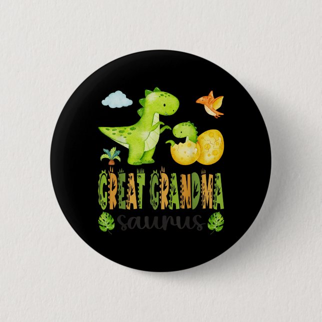 Urgroßmutter Saurus T-Rex Dinosaurier passend Button (Vorderseite)