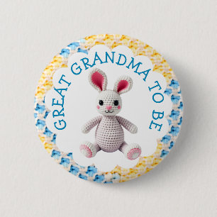 Urgroßmutter wird Baby Shower für Jungen Button