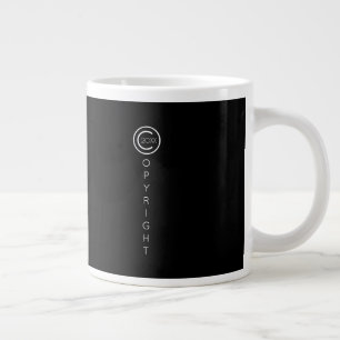 Urheberrecht Moderne Schwarz-Weiß-Schrift Jumbo-Tasse