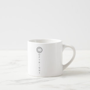 Urheberrecht Moderne Weiße Schrift Espressotasse