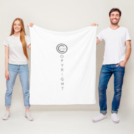 Urheberrecht Modernes Typografisches Weiß Fleecedecke