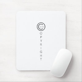 Urheberrecht Modernes Typografisches Weiß Mousepad