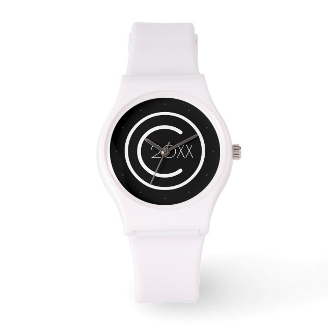 Urheberrecht selbst Moderne Typografie Armbanduhr (Vorderseite)
