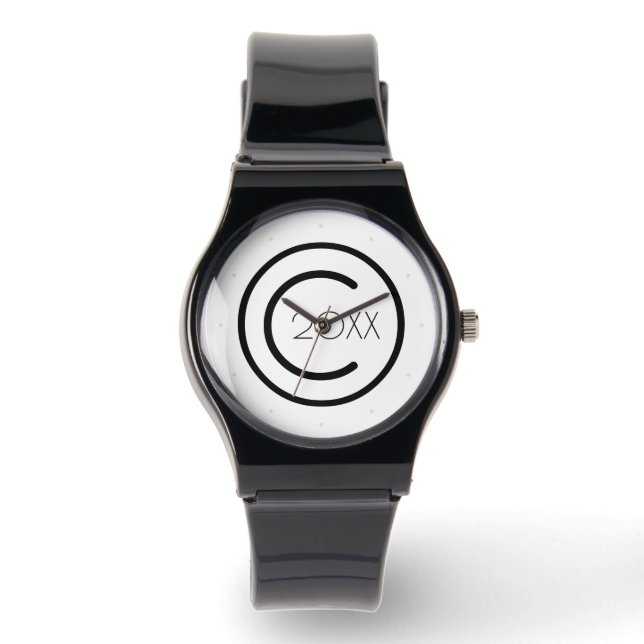 Urheberrecht selbst Moderne Typografie Armbanduhr (Vorderseite)