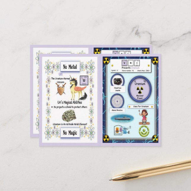 Uri - Carte de jeu Unicorn Uranium Horn (Devant/Arrière en situation)