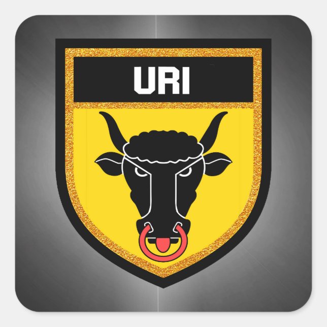 Uri Flag Quadratischer Aufkleber (Vorderseite)