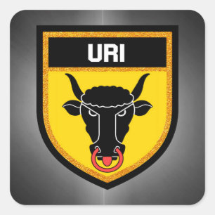 Uri Flagge Quadratischer Aufkleber