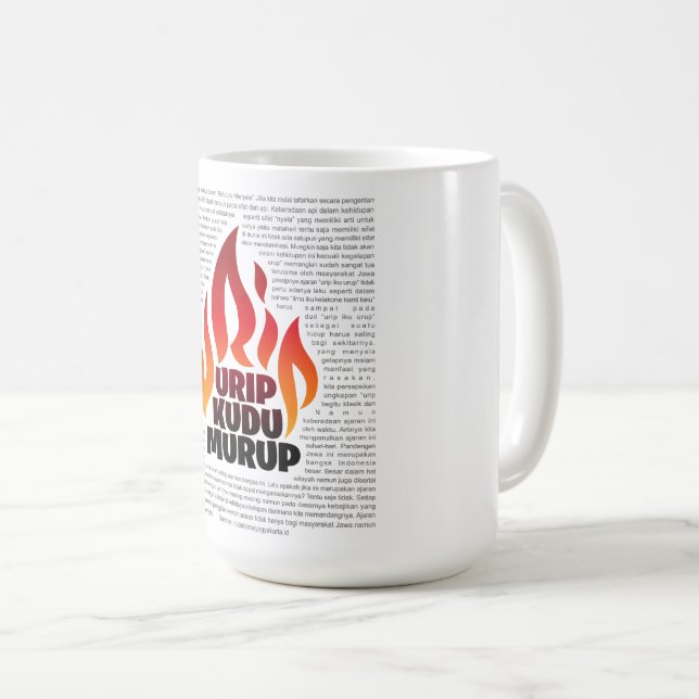 Urip Kudu Murup - Falsafah Jawa Kaffeetasse (VorderseiteRechts)