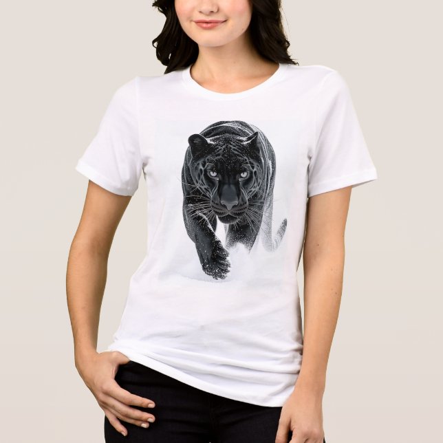 Urkraft 002 – Schwarzer Panther Tri-Blend Shirt (Vorderseite)
