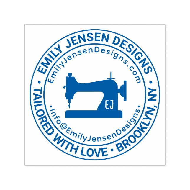 URL der E-Mail zum Nähen des Firmennamens Permastempel (Design)