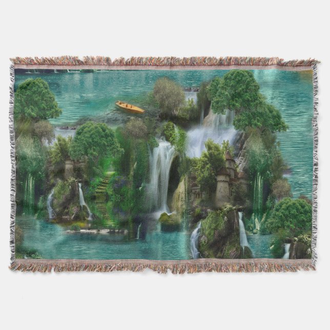 Urlaub am magischen Fantasy-See Decke (Vorderseite)