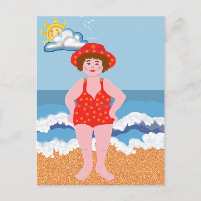 Urlaub am Strand Feiertagspostkarte (Vorderseite)