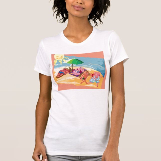 Urlaub am Strand T-Shirt (Vorderseite)