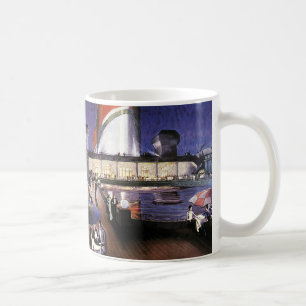 Urlaub auf einem Kreuzfahrtschiff auf dem Pooldeck Kaffeetasse