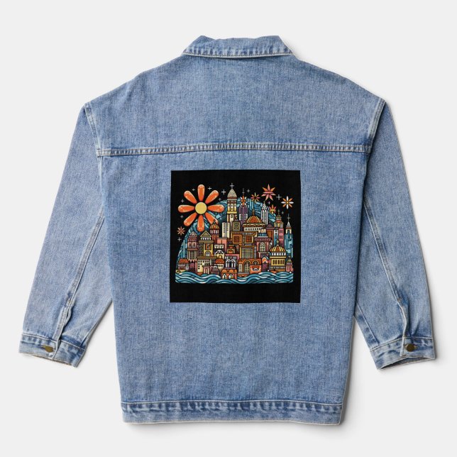 Urlaub auf einer Insel Jeansjacke (Rückseite)
