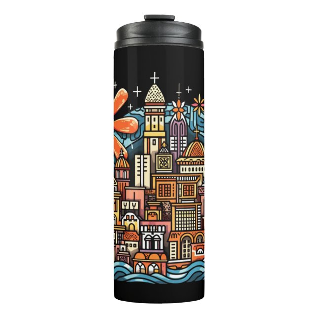 Urlaub auf einer Insel Thermosbecher (Vorderseite)
