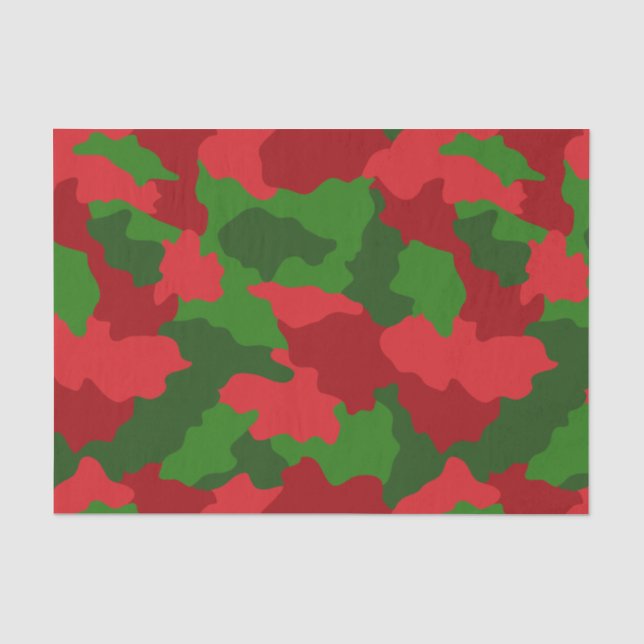 Urlaub Camouflage Rot und Grün Seidenpapier (Vorderseite)