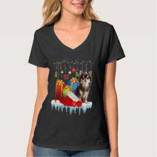Urlaub Chihuahua Weihnachtslichter Santa Hut Scha T-Shirt