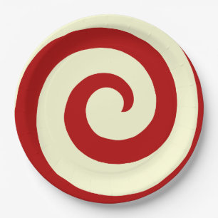 URLAUB CHRISTMAS CANDY SWIRL PAPIERPLATTE PAPPTELLER