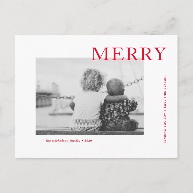 URLAUB FOTO CHRISTMAS | Frohe Weihnachten Postkarte (Vorderseite)