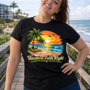 Urlaub fühlt sich richtig an Tropical Beach Plus S Große Größe T-Shirt