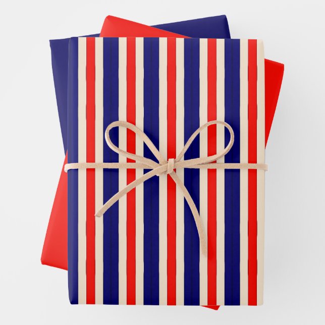 Urlaub für Rot Weiß und Blau Geschenkpapier Set (Beispiel)