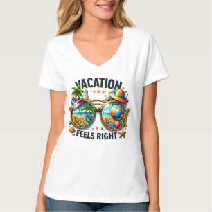 Urlaub Gefühle Richtig Frauen V-Ausschnitt T-Shirt