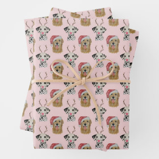 Urlaub Golden Retriever und Dalmierung Geschenkpapier Set