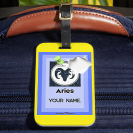 Urlaub H01 #PinnedMyZodiac! Gepäck-Tag Aries Gepäckanhänger