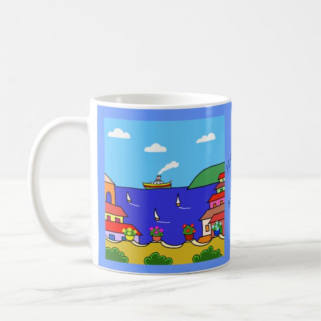 Urlaub im Mittelmeer Kaffeetasse (Links)