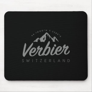 Urlaub im Verbier-Gebirge Skifahren Schweiz Mousepad