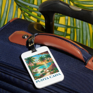 Urlaub im Vintage-Stil in Punta Cana Dominikanisch Gepäckanhänger