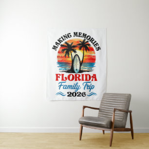 Urlaub in Florida im Stil der Vergangenheit Famili Wandteppich
