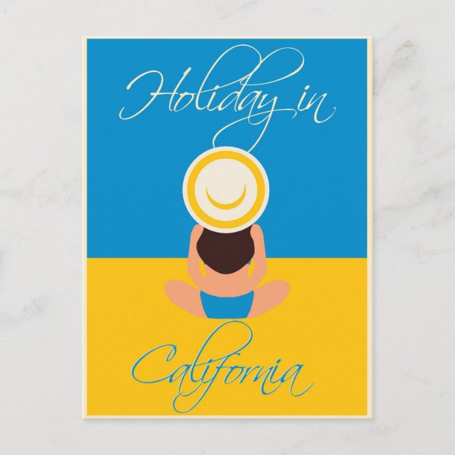 Urlaub in Kalifornien Moderne Beach Reisen Postkarte (Vorderseite)