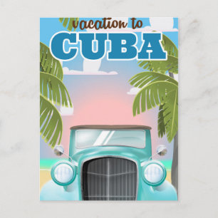 Urlaub in Kuba Reiseplakat Postkarte