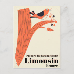 Urlaub in Limousin Frankreich machen. Postkarte